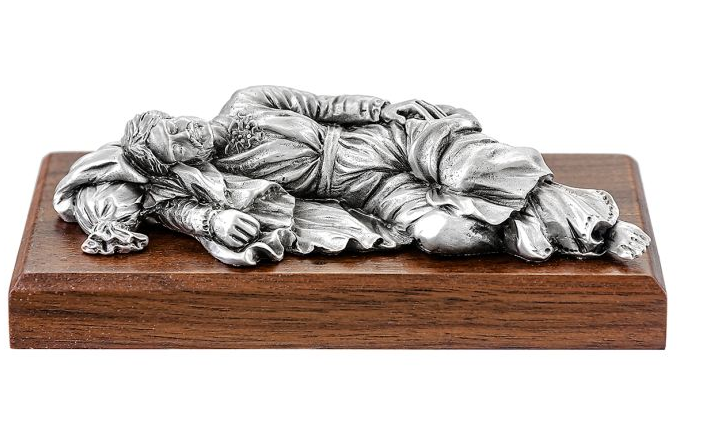 4 1/2" Pewter Sleeping Saint Joseph Statue