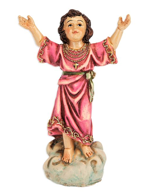 4" Cold Cast Resin Hand Painted Statue of the Divino Niño in a Deluxe Window Box