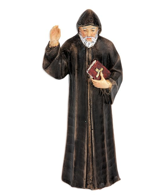 4" Cold Cast Resin Hand Painted Statue of Saint Charbel in a Deluxe Window Box