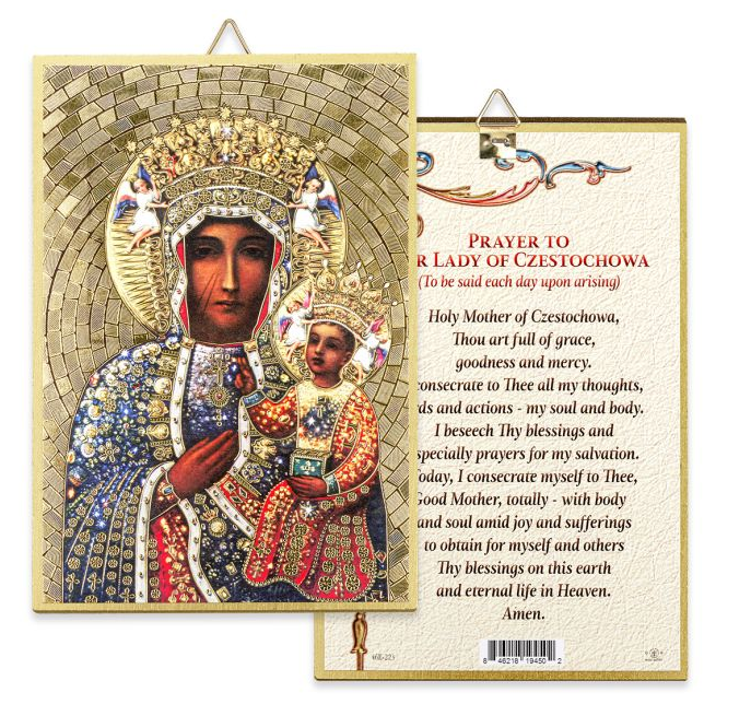 4" x 6" Our Lady of Czestochowa Mosaic Plaque