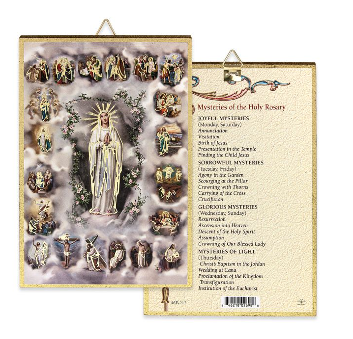 4" x 6" Mysteries of the Rosary Mosaic Plaque