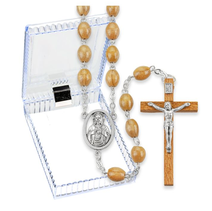 6mm x 9mm Genuine Olive Wood Bead Rosary