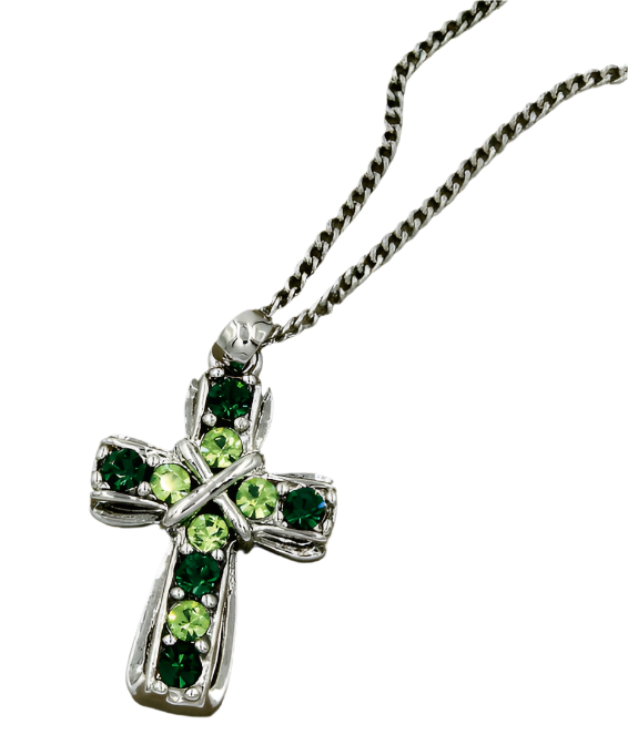18" Rhinestone Cross Necklace Boxed
