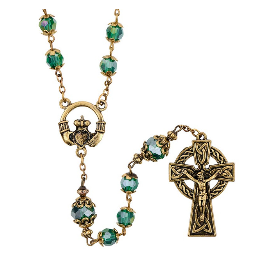 8mm Green Aurora Borealis Saint Patrick's Legacy Rosary