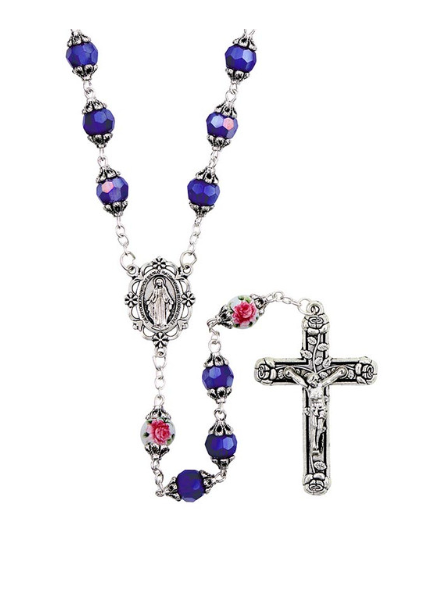 8mm Sapphire Madonna of the Rose Rosary
