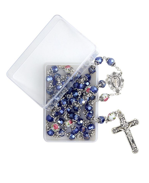 8mm Sapphire Madonna of the Rose Rosary