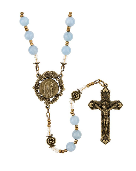 8mm Aquamarine Jade Healing Waters Rosary