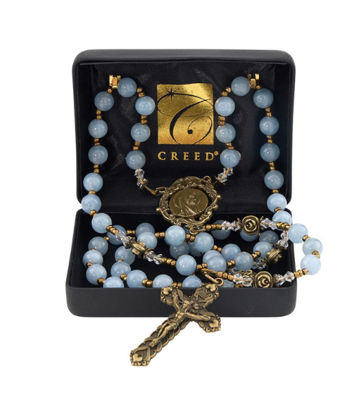8mm Aquamarine Jade Healing Waters Rosary