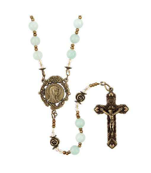 8mm Green Amazonite Jade Healing Waters Rosary
