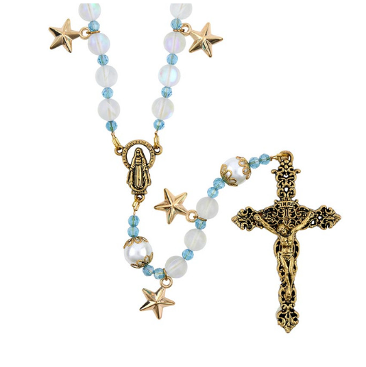 8mm Moonstone Corona di Stelle Rosary