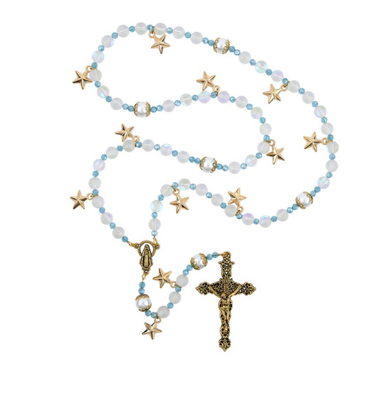 8mm Moonstone Corona di Stelle Rosary