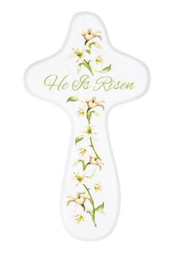 4" Comfort Cross - He Is Risen