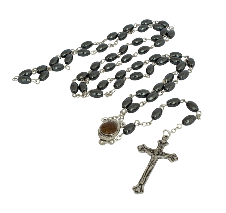 7mm x 10mm Hematite Jerusalem Soil Rosary