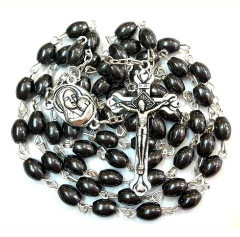 7mm x 10mm Hematite Jerusalem Soil Rosary