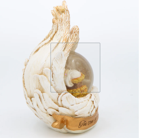 4.5" Glitterdome Baby Jesus in Angel Wings Ornament