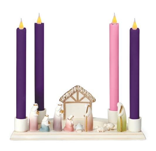 Nativity Scene Advent Candle Holder