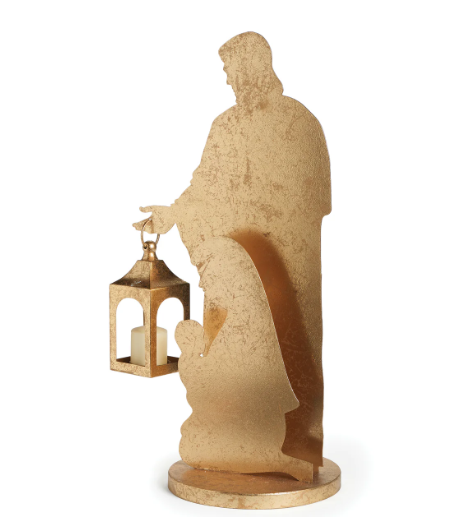 24" Gold Holy Family Silhouette with Lantern