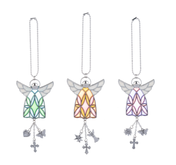3" Stained Glass Angel Car Charms