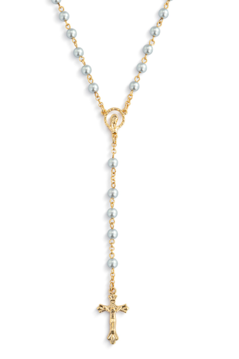 18"Mid Blue Rosary + Pouch
