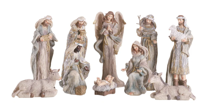 8" 10 piece Nativity Set