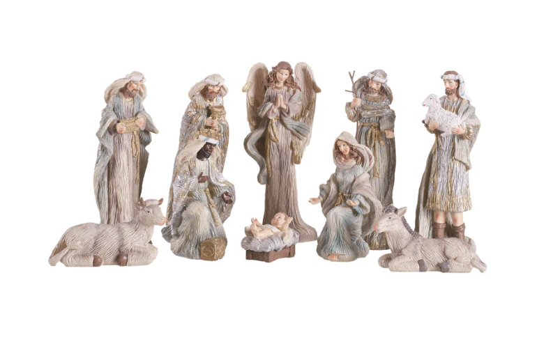 8" 10 piece Nativity Set