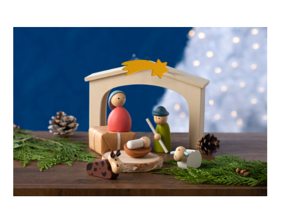 Wooden Nativity Scene Play Set (6 piece set)