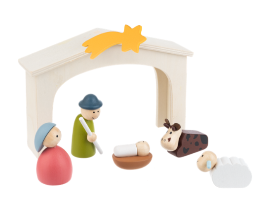 Wooden Nativity Scene Play Set (6 piece set)