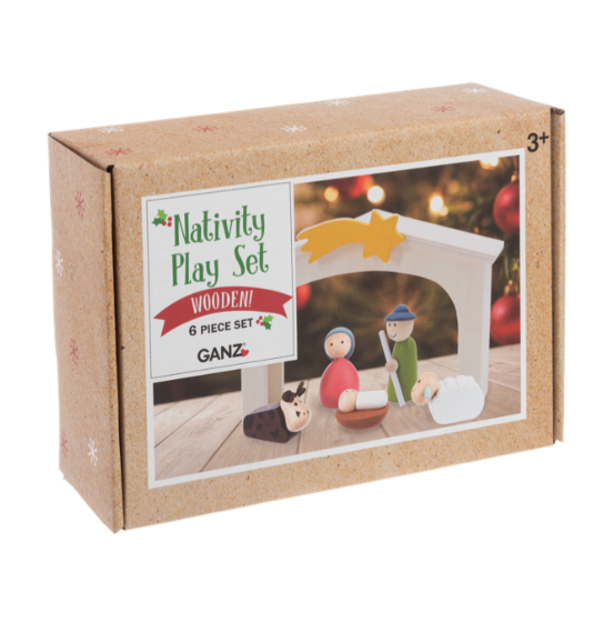 Wooden Nativity Scene Play Set (6 piece set)