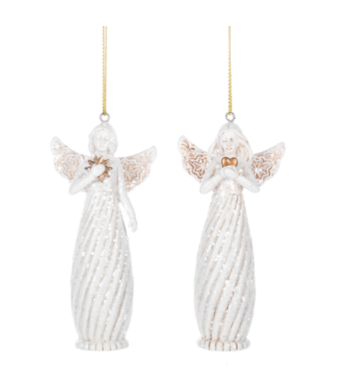 4.25" Angel with Star or Heart Ornament