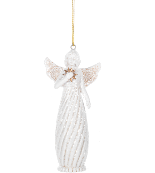 4.25" Angel with Star or Heart Ornament