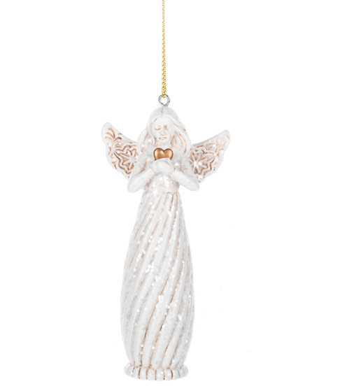 4.25" Angel with Star or Heart Ornament