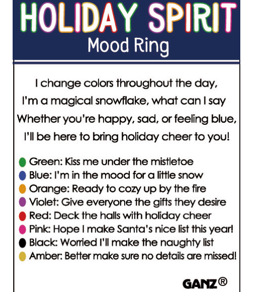 Holiday Spirit Mood Ring Charms