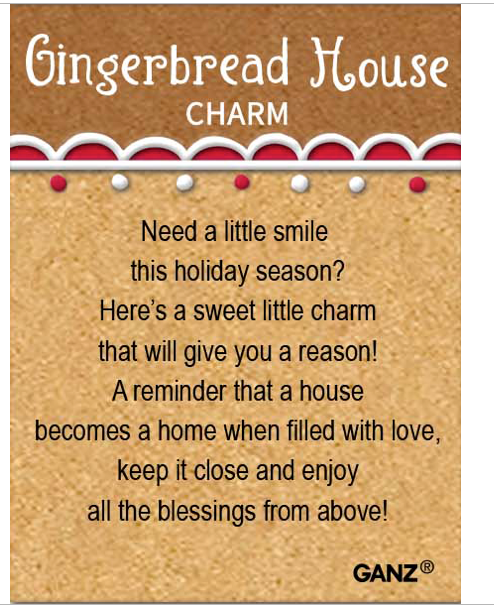 1.5" Gingerbread House Charms in a Basket