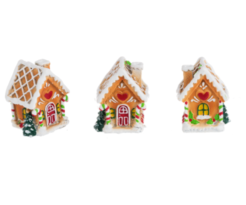 1.5" Gingerbread House Charms in a Basket