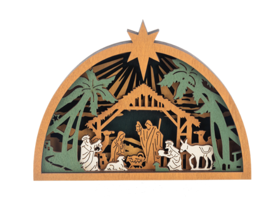 Laser Cut Wood Nativity Decor