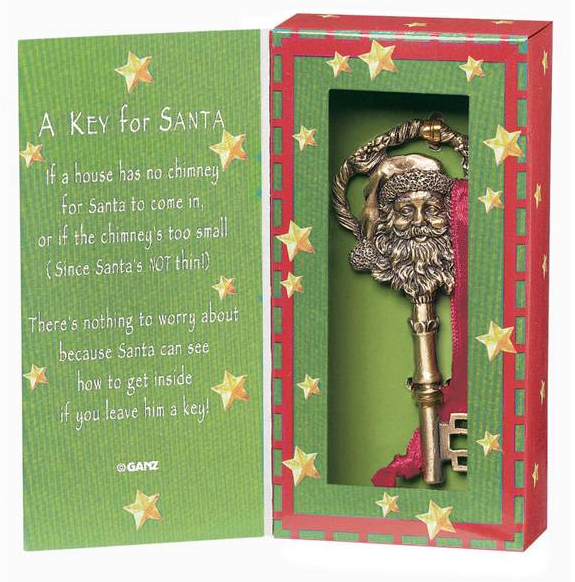 3.5" A Key For Santa Ornament