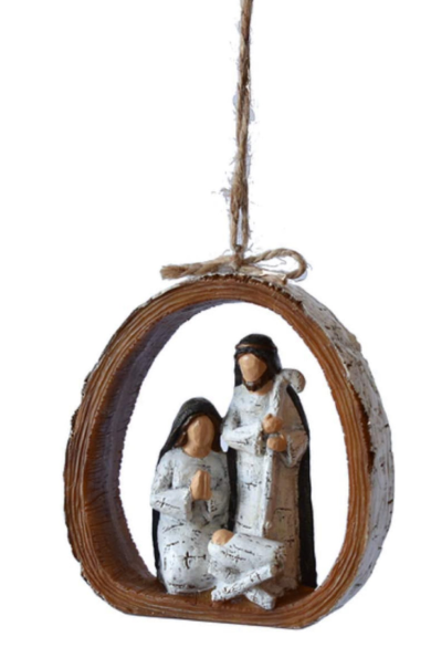 3" Nativity Wood Ornament