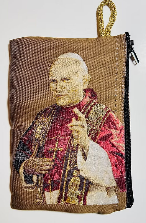 Pope Saint John Paul II Rosary Kilim Bag