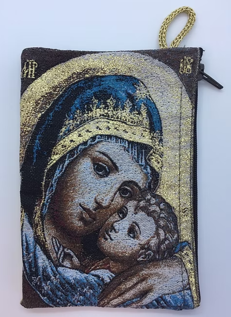 Mary and Child Rosary Kilim Bag