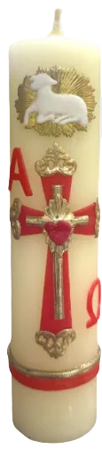 8" Cirio Candle with Alpha and Omega