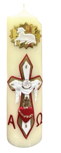 10" Paschal Cirio Candle Alpha and Omega