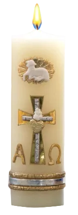 6" Alpha and Omega Paschal Candle Gold