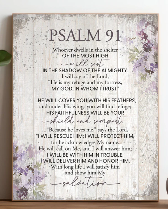 11.75" x 15" Psalm 91 Plaque