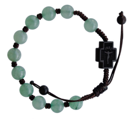 8mm Adjustable Green Jade Jujube Wood Rosary Bracelet