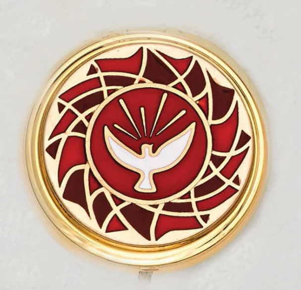 2 1/4 Holy spirit Pyx with Red Enamel