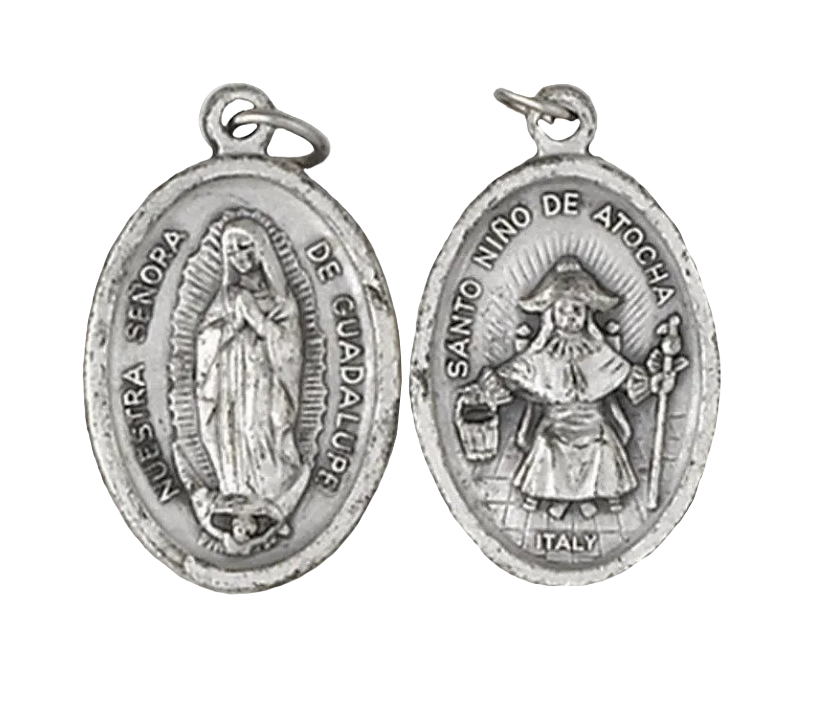 1" Lady of Guadalupe / Infant of Atoche Double Sided Medal