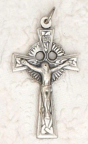 1.25" Silver Tone Celtic Crucifix