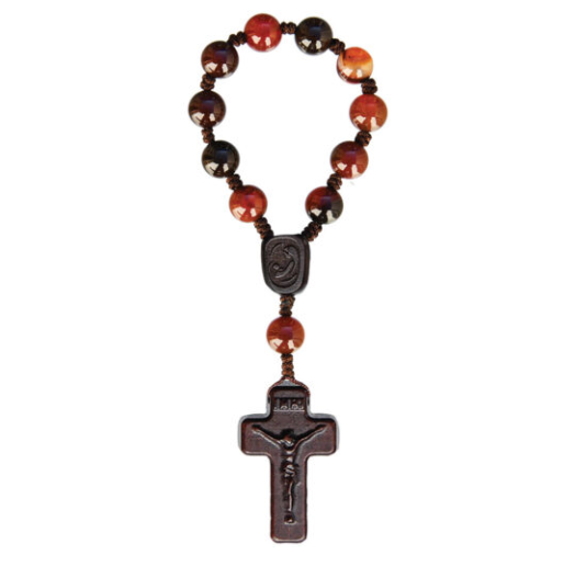 8mm Agate/Jujube Wood One Decade Rosary