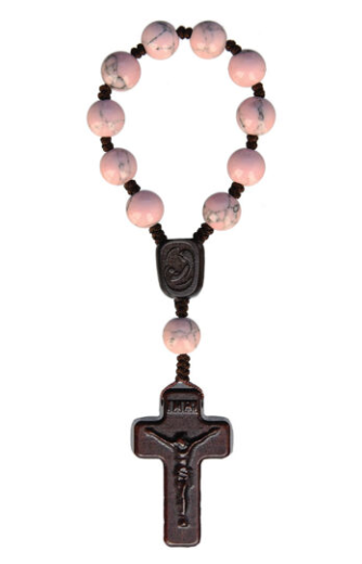 8mm Rhodonite/Jujube Wood One Decade Rosary