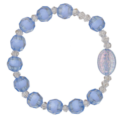 8mm Blue Acrylic Children’s Rosary Bracelet